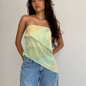 Motel Rocks Mint Green Strapless Blouse